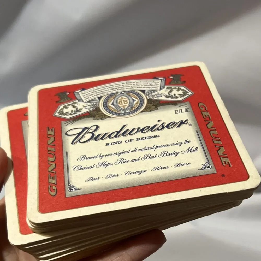 Vintage 1980s Genuine Budweiser Beer Coasters 5pc  Collectible Set Breweria